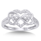 10K White Gold 1/4 Ct.Tw. Diamond Heart Ring