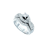14kt White Gold Womens Princess Diamond Twist Bridal Wedding Engagement Ring Band Set 3/4 Cttw 29680 - shirin-diamonds