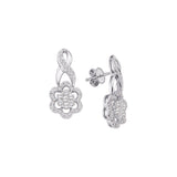 14kt White Gold Womens Round Diamond Flower Cluster Screwback Earrings 1.00 Cttw 30097 - shirin-diamonds