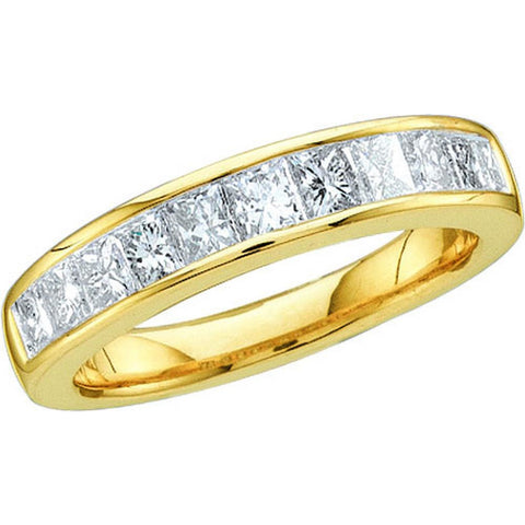 14k Yellow Gold Channel-set Princess Diamond Womens Ladies 3mm Size 5 Wedding Band 1/2 Cttw 30427 - shirin-diamonds