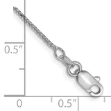 14K White Gold .8 mm D/C Quadra Wheat Chain (Weight: 1.16 Grams, Length: 9 Inches)