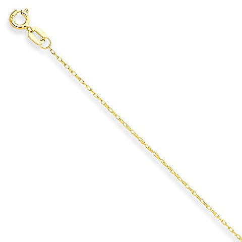 14K Yellow Gold Carded Pendant Cable Rope Chain Necklace - Fine Jewelry Gift