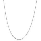 10k White Gold 18in .5mm Solid D/C Cable Necklace Chain