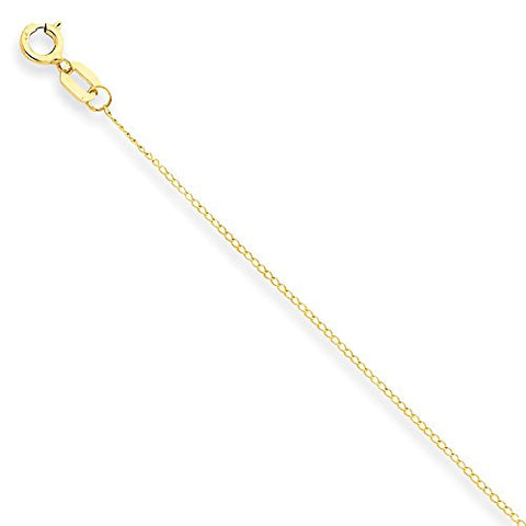 14K Yellow Gold 0.42mm Carded Curb Pendant Chain Necklace - Fine Jewelry Gift