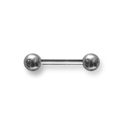 body jewelry Solid Titanium BB 12G (2mm) 5/8 (15mm) Long w 6mm Titanium Balls Uncolo BBT12-60-66-UC<BR>