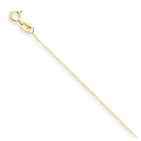 14K Yellow Gold 0.31mm Carded Curb Pendant Chain Necklace - Fine Jewelry Gift