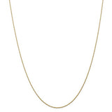 14k Yellow Gold Thin 18in 1.00mm Carded Cable Rope Necklace Chain