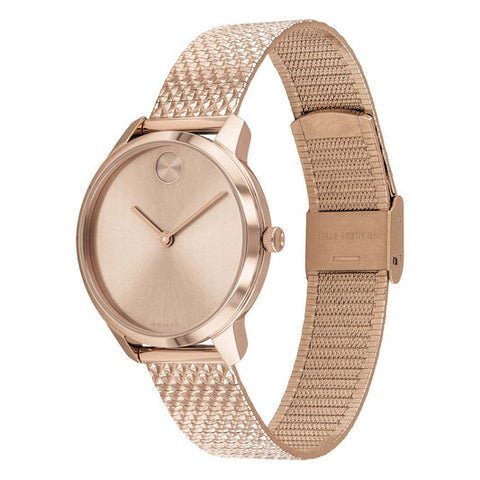 MOVADO Womens Bold Watch Pale Rose Gold ion-plated Stainless Steel Case 3600596 - shirin-diamonds