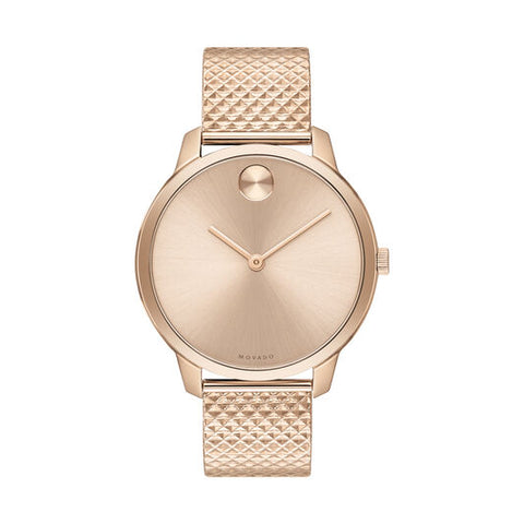 MOVADO Womens Bold Watch Pale Rose Gold ion-plated Stainless Steel Case 3600596 - shirin-diamonds
