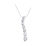 14k White Gold Round Diamond Womens Journey Love Anniversary Pendant 1/4 Cttw 36243 - shirin-diamonds