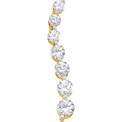 14kt Yellow Gold Womens Round Pave-set Diamond Journey Graduated Pendant 1.00 Cttw 36244 - shirin-diamonds