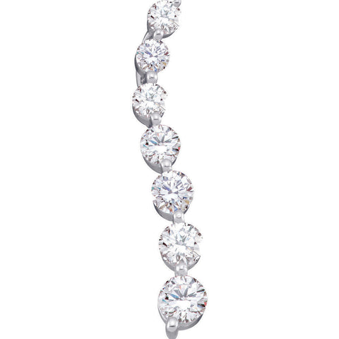 14kt White Gold Womens Round Diamond Journey Pendant 1.00 Cttw 36245 - shirin-diamonds