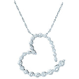 14kt White Gold Womens Round Diamond Graduated Heart Journey Pendant 1.00 Cttw 37668 - shirin-diamonds