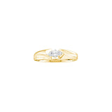 14kt Yellow Gold Womens Round Diamond 3-stone Promise Bridal Ring 1/10 Cttw 39519 - shirin-diamonds