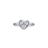 10kt White Gold Womens Round Diamond Simple Heart Cluster Ring 1/20 Cttw 39713 - shirin-diamonds