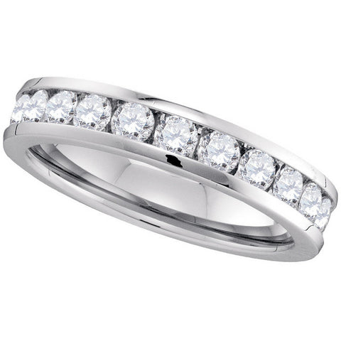 14kt White Gold Womens Round Channel-set Diamond 4.5mm Wedding Band 1.00 Cttw 40728 - shirin-diamonds