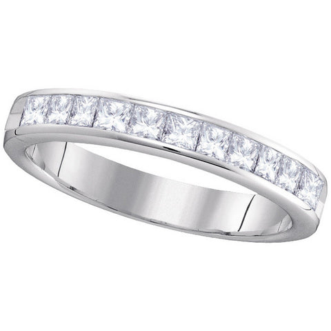 14kt White Gold Womens Princess Diamond 4mm Wedding Band Ring 3/4 Cttw 40742 - shirin-diamonds