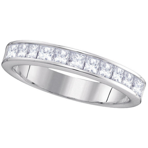 14kt White Gold Womens Princess Channel-set Diamond 4.5mm Wedding Band 1.00 Cttw 40743 - shirin-diamonds