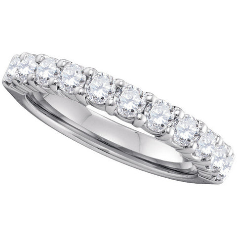 14kt White Gold Womens Round Pave-set Diamond Wedding Band 1.00 Cttw 40748 - shirin-diamonds