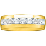 14kt Yellow Gold Mens Round Channel-set Diamond Wedding Anniversary Band Ring 1/4 Cttw 40884 - shirin-diamonds