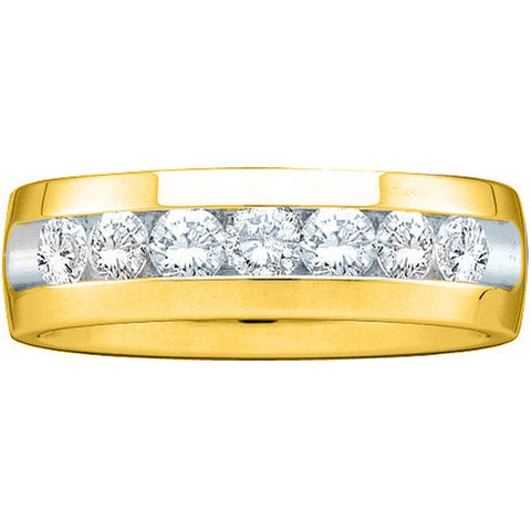 14kt Yellow Gold Mens Round Channel-set Diamond Wedding Anniversary Band Ring 1/4 Cttw 40884 - shirin-diamonds