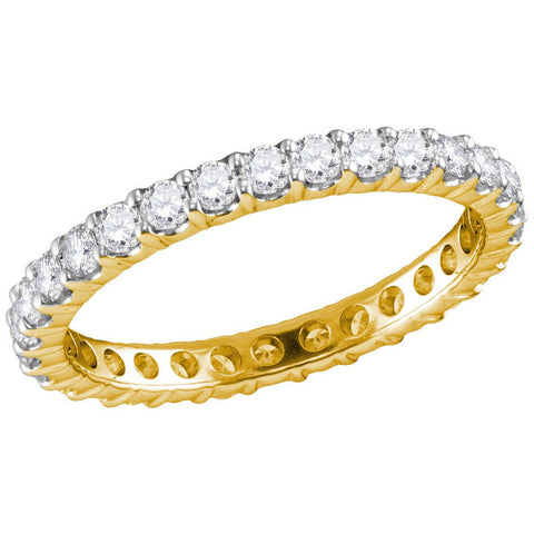 14kt Yellow Gold Womens Round Pave-set Diamond Eternity Wedding Band 1.00 Cttw 40909 - shirin-diamonds