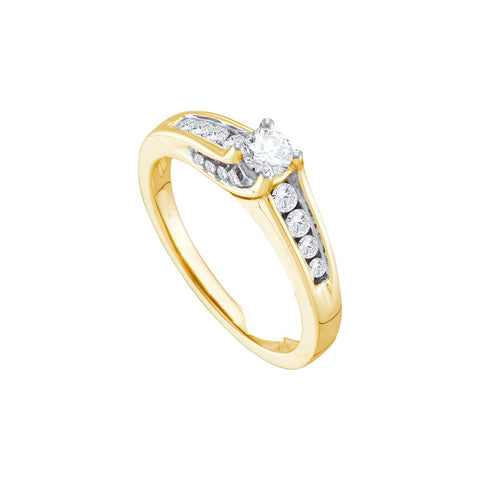 14kt Yellow Gold Womens Round Diamond Solitaire Bridal Wedding Engagement Ring 1/2 Cttw 41366 - shirin-diamonds