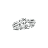 14kt White Gold Womens Round Diamond Bridal Wedding Engagement Ring Band Set 1.00 Cttw 41529 - shirin-diamonds
