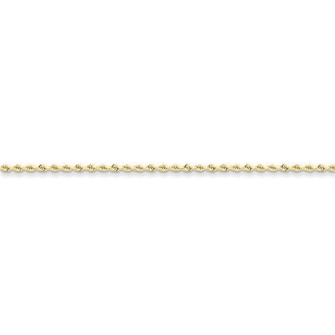 10k 2mm Handmade Diamond-cut Rope Chain