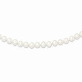 925 Sterling Silver Rhodium-Plated 8-9mm White Freshwater Cultured Pearl Necklace 16 Inch