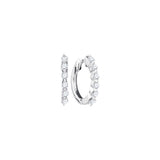 14kt White Gold Womens Round Pave-set Diamond Hoop Earrings 1/4 Cttw 46570 - shirin-diamonds