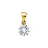 14kt Yellow Gold Womens Round Diamond Solitaire Circle Frame Cluster Pendant 1/4 Cttw 46647 - shirin-diamonds