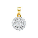 14kt Yellow Gold Womens Round Diamond Flower Cluster Pendant 7/8 Cttw 46667 - shirin-diamonds