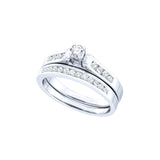 14kt White Gold Womens Round Diamond Bridal Wedding Engagement Ring Band Set 1/2 Cttw 46760 - shirin-diamonds