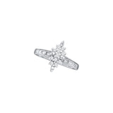 Sterling Silver Womens Round Diamond Cluster Ring 1/10 Cttw 48270 - shirin-diamonds