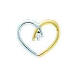 10kt Two-tone Yellow Gold Womens Round Diamond Solitaire Heart Love Pendant .03 Cttw 48370 - shirin-diamonds