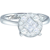 14kt White Gold Womens Princess Diamond Soleil Bridal Wedding Engagement Ring 1/2 Cttw 48799 - shirin-diamonds