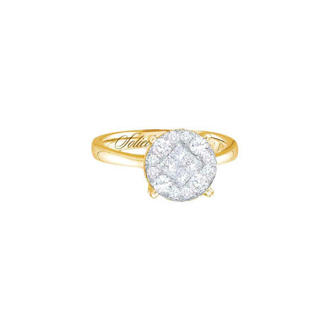 14kt Yellow Gold Womens Princess Round Diamond Soleil Cluster Bridal Wedding Engagement Ring 2.00 Cttw 48802 - shirin-diamonds
