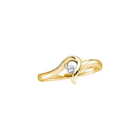 10kt Yellow Gold Womens Round Diamond Solitaire Promise Bridal Ring 1/20 Cttw 48825 - shirin-diamonds