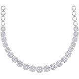 14kt White Gold Womens Princess Diamond Soleil Cluster Luxury Necklace  10 Cttw 49886 - shirin-diamonds