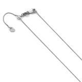 10K White Gold Adjustable .7MM Baby Box Chain (Weight: 1.62 Grams, Length: 22 Inches)