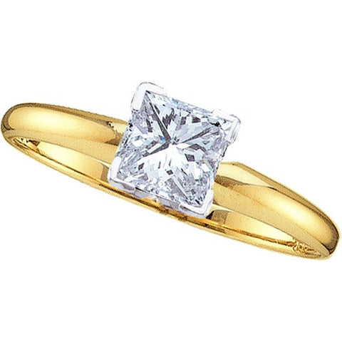 14kt Yellow Gold Womens Princess Diamond Solitaire Bridal Wedding Engagement Ring 7/8 Cttw 51244 - shirin-diamonds