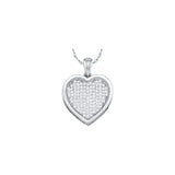 10kt White Gold Womens Round Diamond Cluster Small Heart Love Pendant 1/20 Cttw 51601 - shirin-diamonds