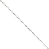 925 Sterling Silver 1.5mm Beaded Chain Anklet