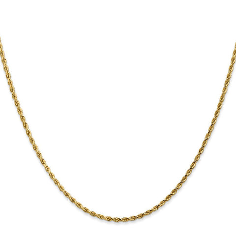 14k 1.75mm D/C Rope Chain Anklet