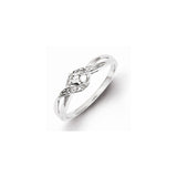 925 Sterling Silver Rhodium Diamond Promise Ring