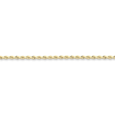 10k 2.5mm Handmade Diamond-cut Rope Chain