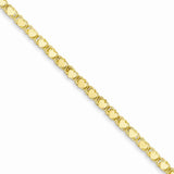 14k Polished Double-Sided Heart Anklet