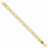 14K Yellow Gold Triple Link Charm Bracelet