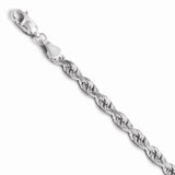 14K White Gold 4.00mm Diamond-Cut Rope Chain (Weight: 9.91 Grams, Length: 8 Inches)